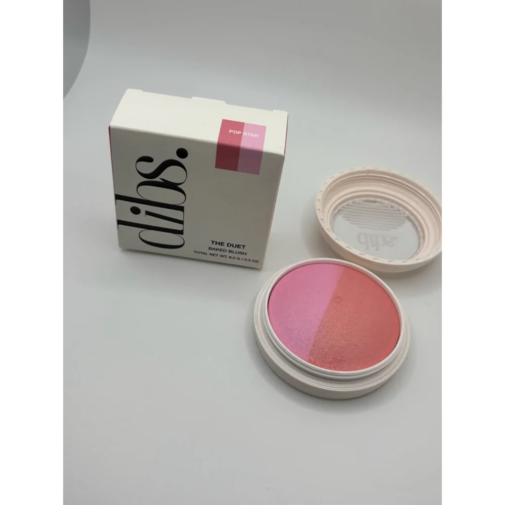 DIBS Beauty The Duet Baked Blush Pop Star Pink Coral Blush NIB